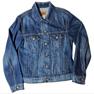 VTG 1969 GAP Mens Size M Denim Jean Trucker Jacket Button Up Classic Fit Blue